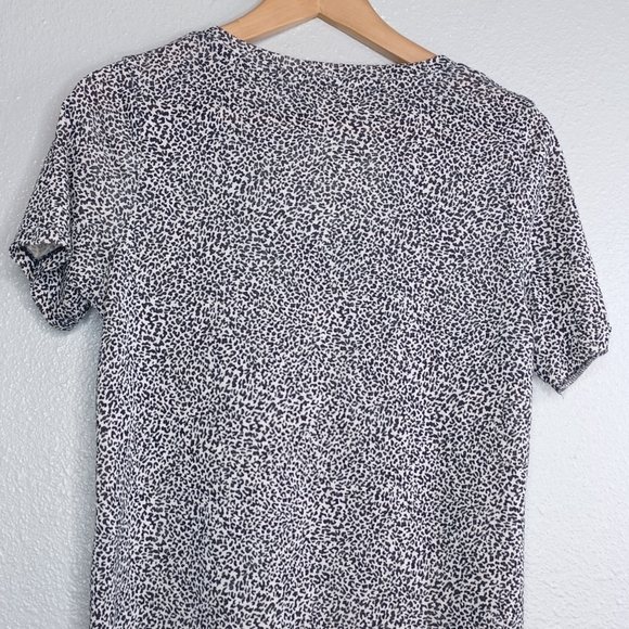 Athleta Breezy Scoop V-Neck Tee - Micro Cheetah Print Black/Taupe - Picture 5 of 13